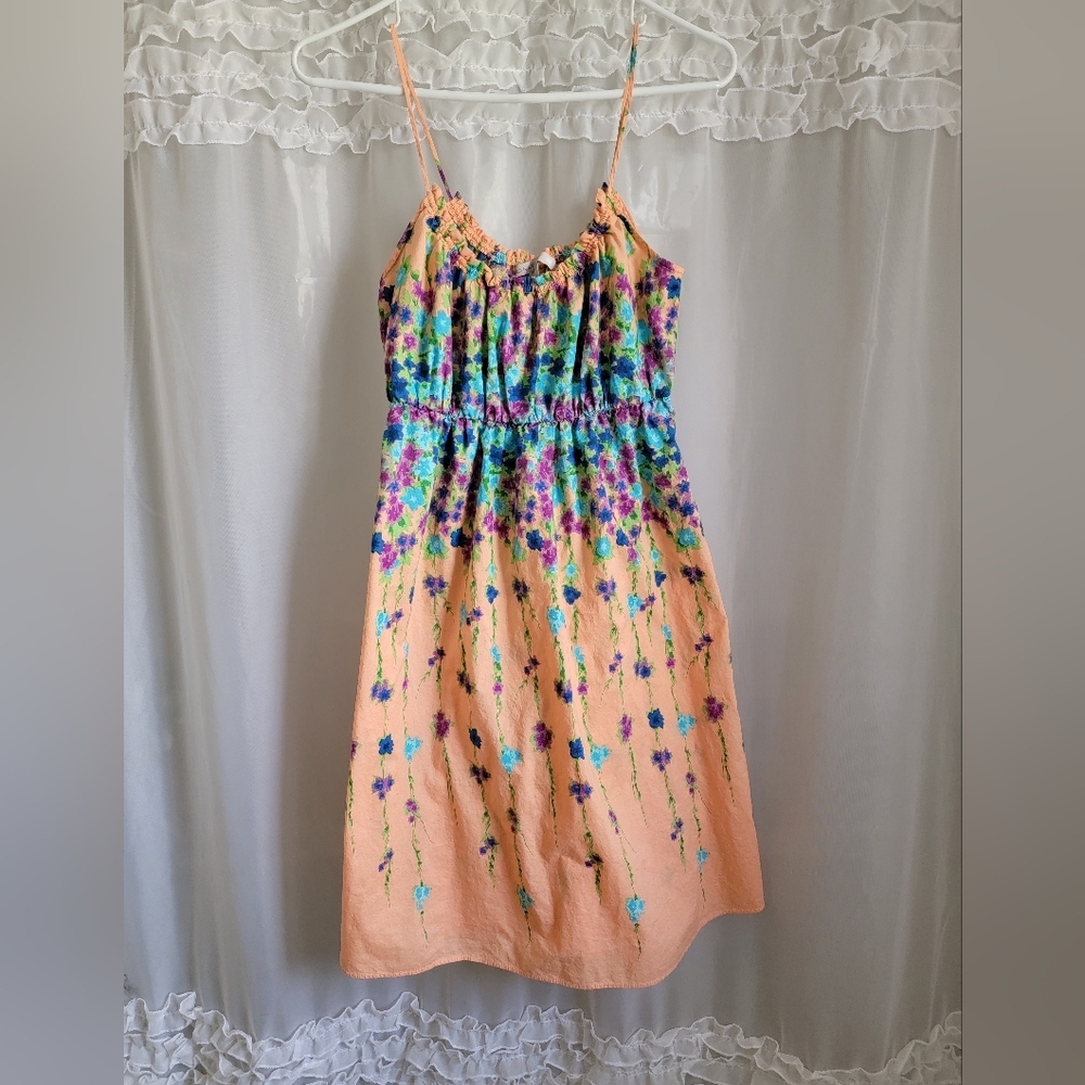 Old Navy Peach Floral Midi Dress
